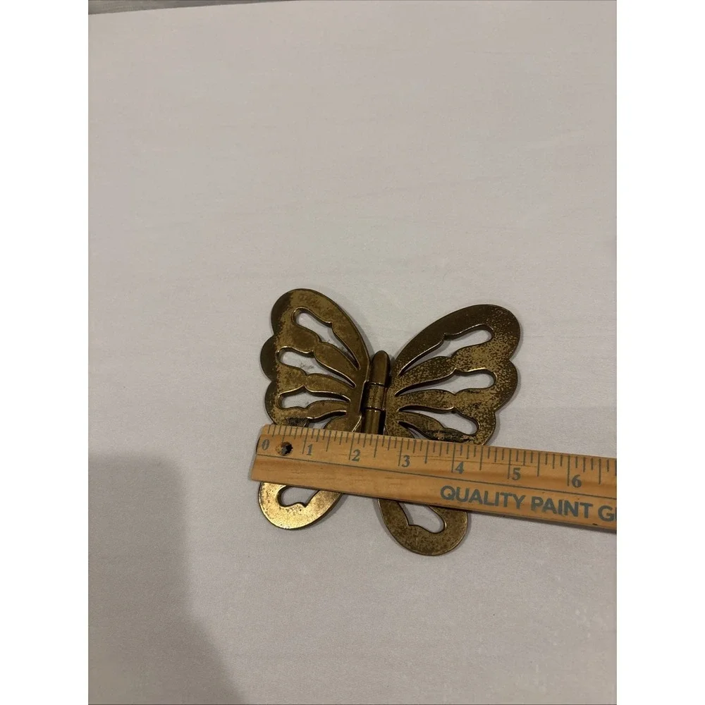 VTG Home Interior Butterflies Hinged Plastic Golden Wall Hanging~ Set Of 3